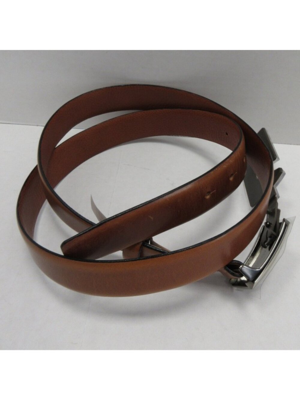 Trafalgar Belt 44 Leather Dress Silver Tone Buckle Made In Italy NEW